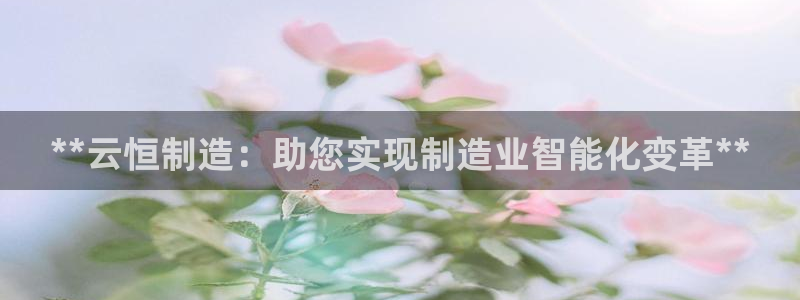彩神争霸官方登录：**云恒制造：助您实现制造业智能化变革**