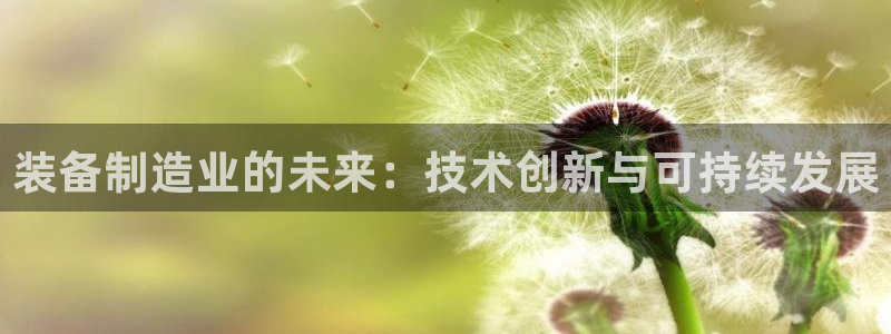 彩神v8有多久了?靠谱吗：装备制造业的未来：技术创新与可持续发展