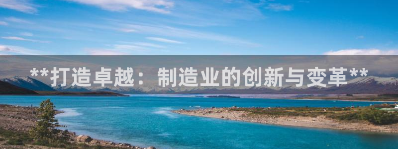 彩神8是正规平台吗安全吗：**打造卓越：制造业的创新与变革*