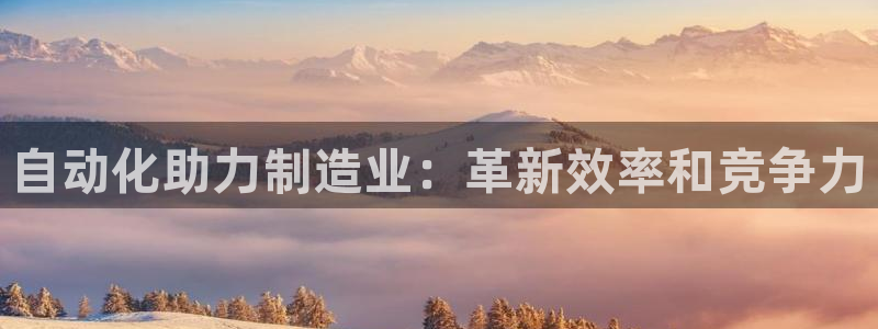 彩神购彩-购彩大厅入口老版：自动化助力制造业：革新效率和竞争力