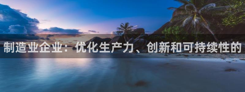 彩神vip购彩大厅在哪：制造业企业：优化生产力、创新和可持续性的