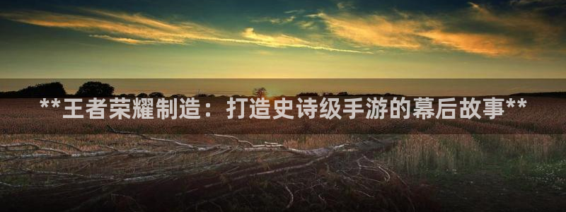 彩神是正规平台吗安全吗：**王者荣耀制造：打造史诗级手游的幕