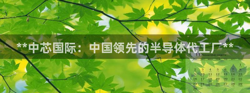 彩神新微聊：**中芯国际：中国领先的半导体代工厂**