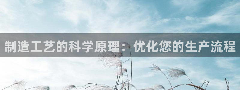 彩神旗下有哪些平台可以玩：制造工艺的科学原理：优化您的生产流程