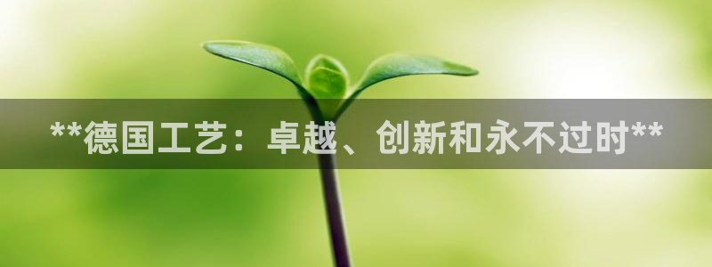 彩神V3大赢家：**德国工艺：卓越、创新和永不过时**