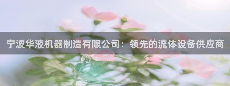 彩神8软件下载：宁波华液机器制造有限公司：领先的流体设备供应商