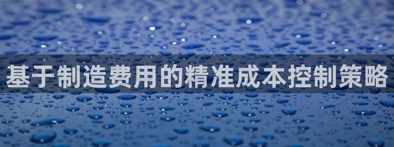所有彩神购买首页中心：基于制造费用的精准成本控制策略