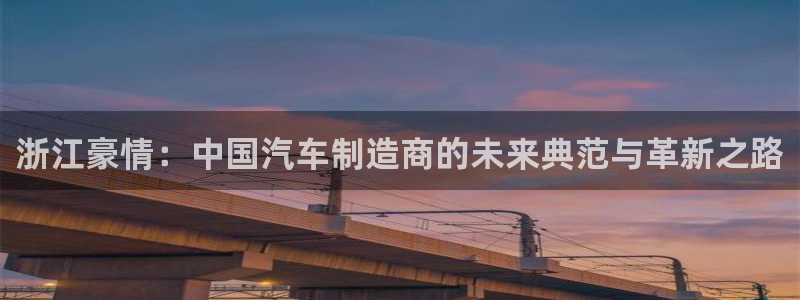 彩神新微聊：浙江豪情：中国汽车制造商的未来典范与革新之路